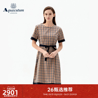 【雅格狮丹】英伦风修身连衣裙