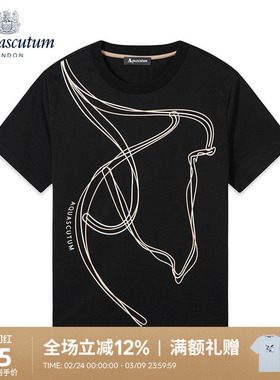Aquascutum/雅格狮丹春夏上衣短袖宽松纯棉Q4770EL061
