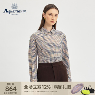 格纹衬衫 女士商务休闲通勤长袖 气质 雅格狮丹秋冬新品 Aquascutum