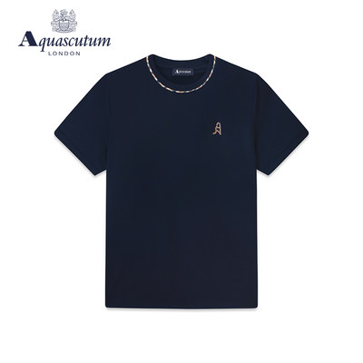 Aquascutum/雅格狮丹春夏新款字母图案休闲女士短袖T恤Q4970EL0A1