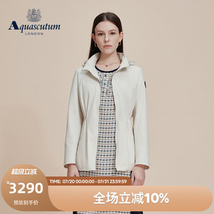 Aquascutum 连帽立领外套上衣 雅格狮丹2025春夏新品 女士休闲修身