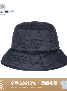 Aquascutum/雅格狮丹冬季新品时尚菱形格加厚渔夫帽子Q5094EL011