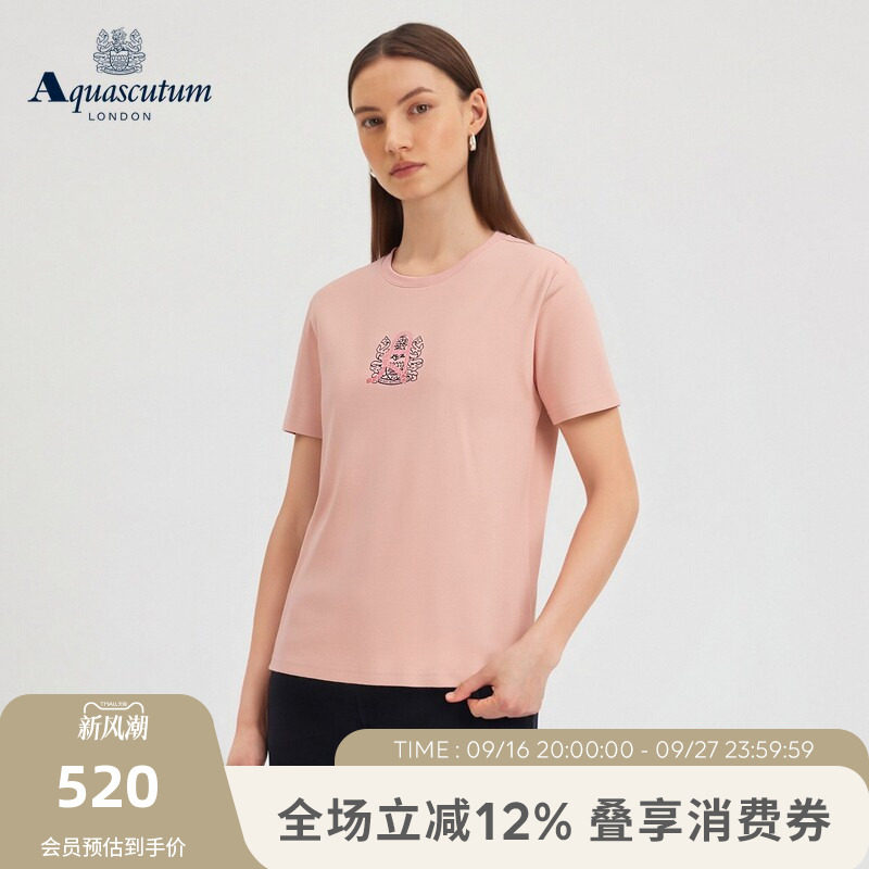 【100%棉】女士休闲印花短袖T恤										