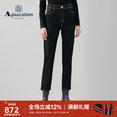 Aquascutum Q5072EL011 女士黑色弹力牛仔裤 雅格狮丹秋冬新品 时尚