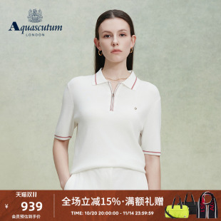 POLO 女易打理商务休闲翻领短袖 Aquascutum 雅格狮丹2025春夏新品