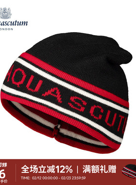 Aquascutum/雅格狮丹秋冬新品时尚绵羊毛撞色针织帽子Q5094EM0A1