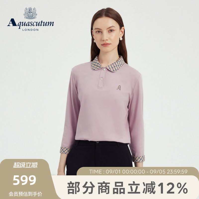 【100%棉】25秋冬新品女格纹POLO图片