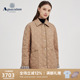 Aquascutum 女士优雅菱格翻领保暖棉服外套气质 雅格狮丹秋冬新品