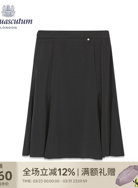 Aquascutum/雅格狮丹春夏女士半身裙短裙a字裙高腰裙子Q4976EL011