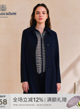 Aquascutum/雅格狮丹秋冬新品时尚女绵羊毛呢大衣外套Q5001EL011