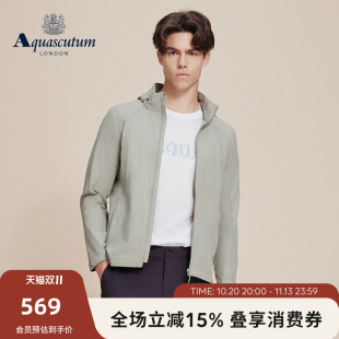 Aquascutum/雅格狮丹2026春夏新品男士可调袖口连帽运动夹克外套