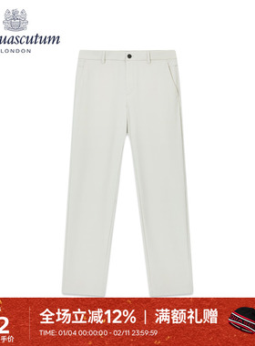 Aquascutum/雅格狮丹春夏新款格纹直筒裤男通勤休闲裤Q4961EM041