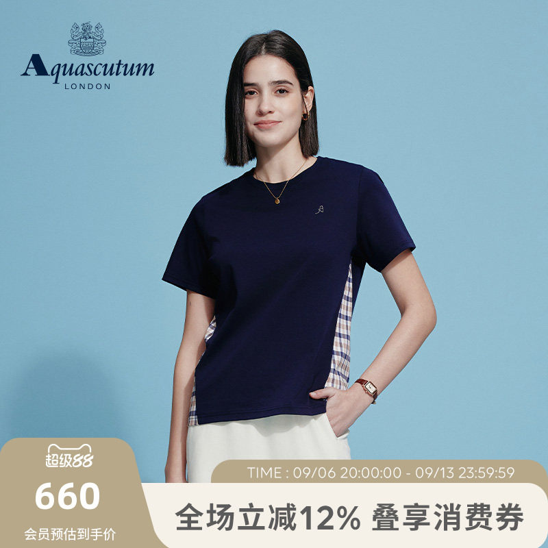 【100%棉】女士休闲圆领短袖T恤图片
