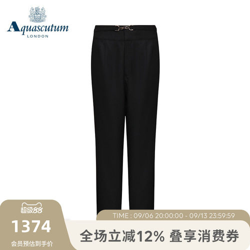 雅格狮丹装饰扣简约女式休闲裤