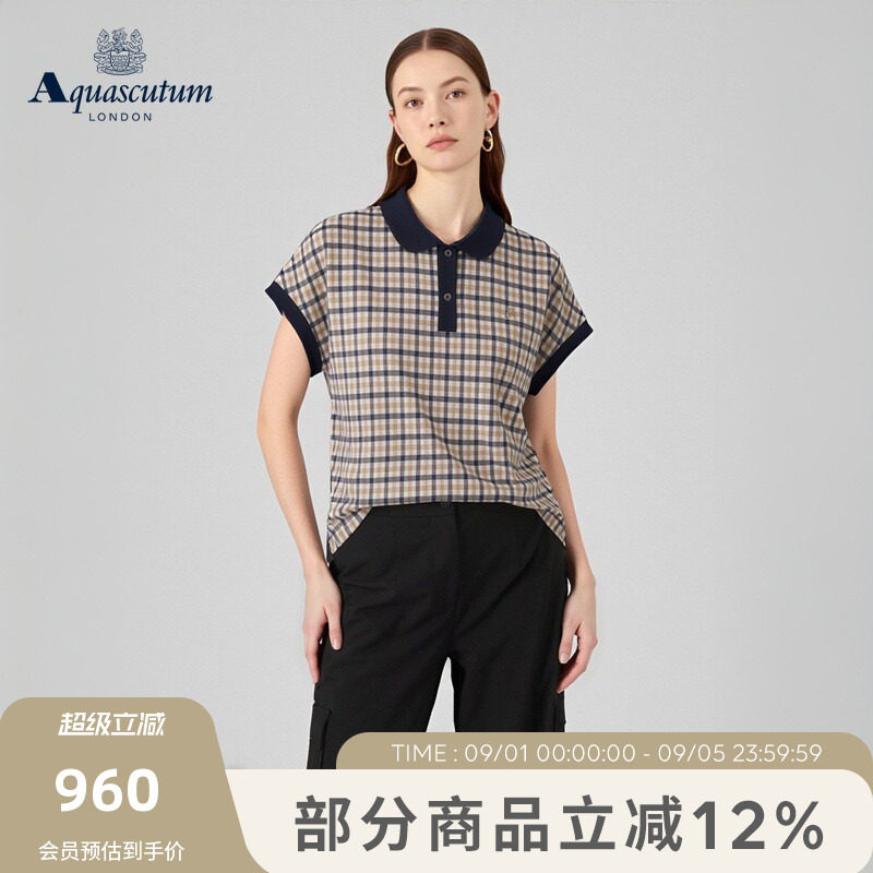 【100%棉】女英伦风格纹POLO图片