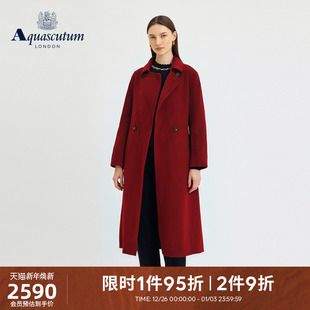 纯色中长款 时尚 毛呢大衣Q5001EL1A1 雅格狮丹秋冬新品 Aquascutum