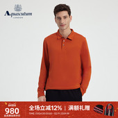 Aquascutum T恤商务上衣POLO通勤 长袖 雅格狮丹秋冬新品 男简约时尚