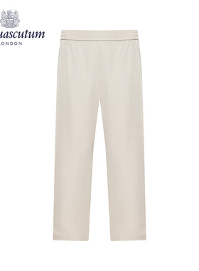 Aquascutum/雅格狮丹春夏新款女杏色休闲裤长裤直筒裤Q4764EL041