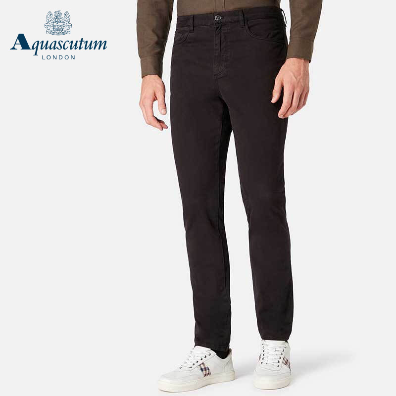 Aquascutum/雅格狮丹春夏男士时尚英伦休闲长裤直筒裤Q3961EM071 男装 牛仔裤 原图主图