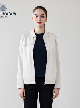 Aquascutum/雅格狮丹新品翻领女外套宽松休闲短外套Q4950EL011