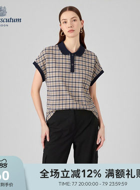 【100%棉】女英伦风格纹POLO