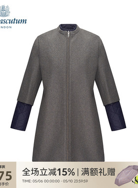Aquascutum/雅格狮丹冬保暖羊毛混纺可拆卸两件套外套Q4050EL031
