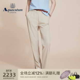 通勤百搭直筒长裤 Aquascutum 休闲裤 女时尚 气质 雅格狮丹春夏新品