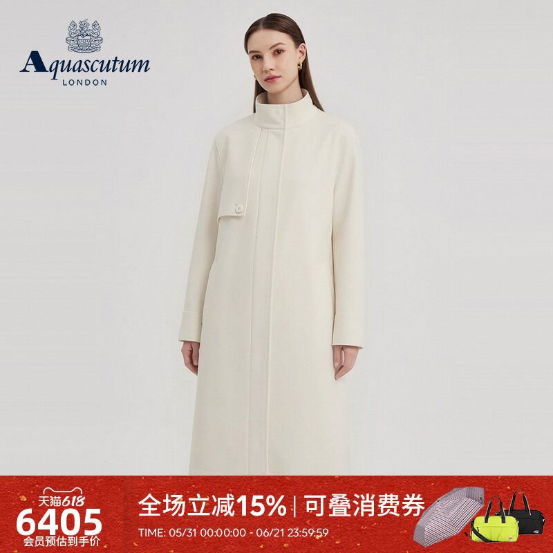 Aquascutum/雅格狮丹2026春夏新品女士简约时尚优雅立领风衣外套