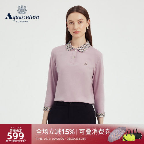 【100%棉】25秋冬新品女格纹POLO