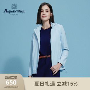 Aquascutum/雅格狮丹2026春夏新品女士宽松运动休闲连帽夹克外套