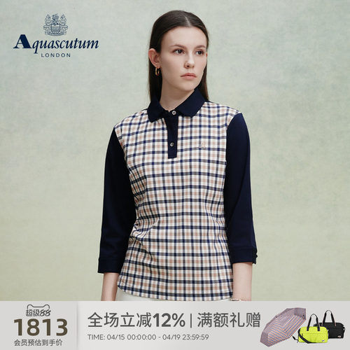 【100%棉】女商务格纹POLO衫