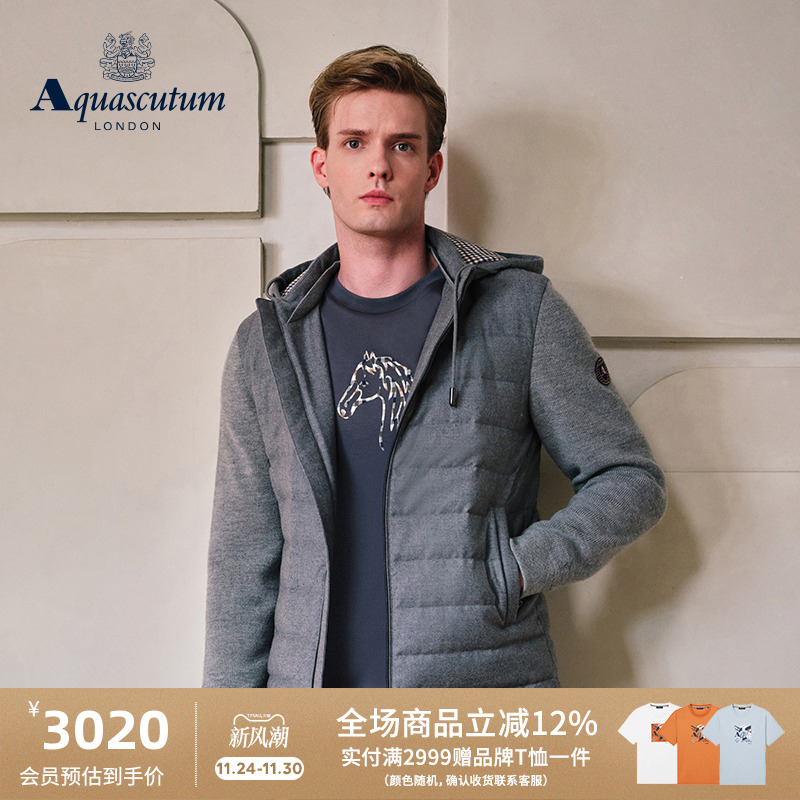 【85%白鹅绒】男士连帽羽绒外套