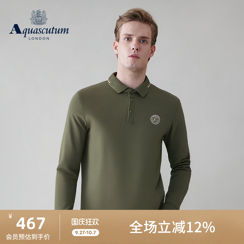 【雅格狮丹】男长袖POLO翻领T恤