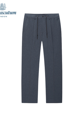 Aquascutum/雅格狮丹秋冬男士休闲松紧抽绳直筒长裤Q4061RM071