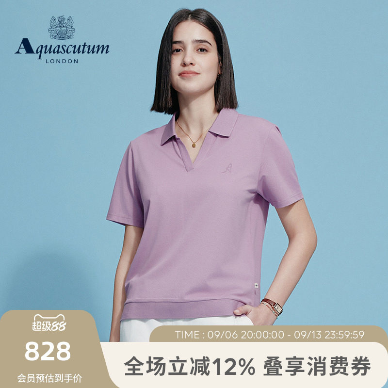 【雅格狮丹】纯色印花短袖polo衫图片
