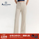 女亚麻混纺高腰直筒微喇休闲裤 Aquascutum 雅格狮丹2026春夏新品