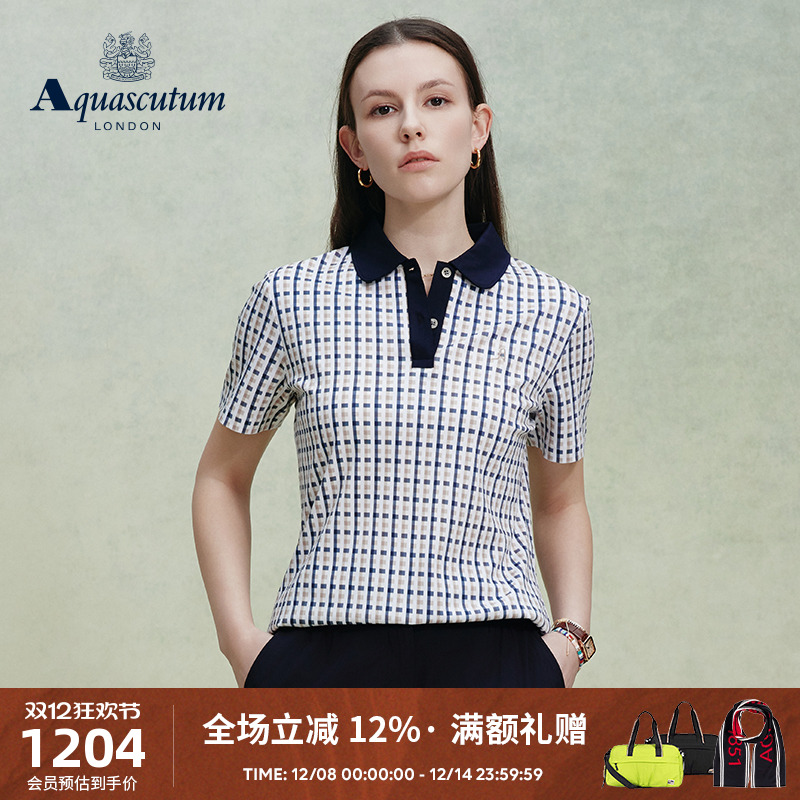 【100%棉】女商务休闲格纹短袖