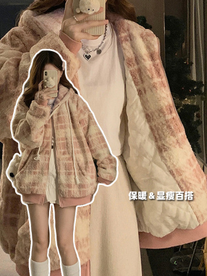 加厚小香风羊羔毛绒外套女2025秋冬季新款独特超好看韩系棉衣棉服