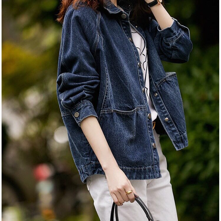 【现货】外套牛仔女夹克气质减龄廓形百搭宽松显瘦棒球服女学院风