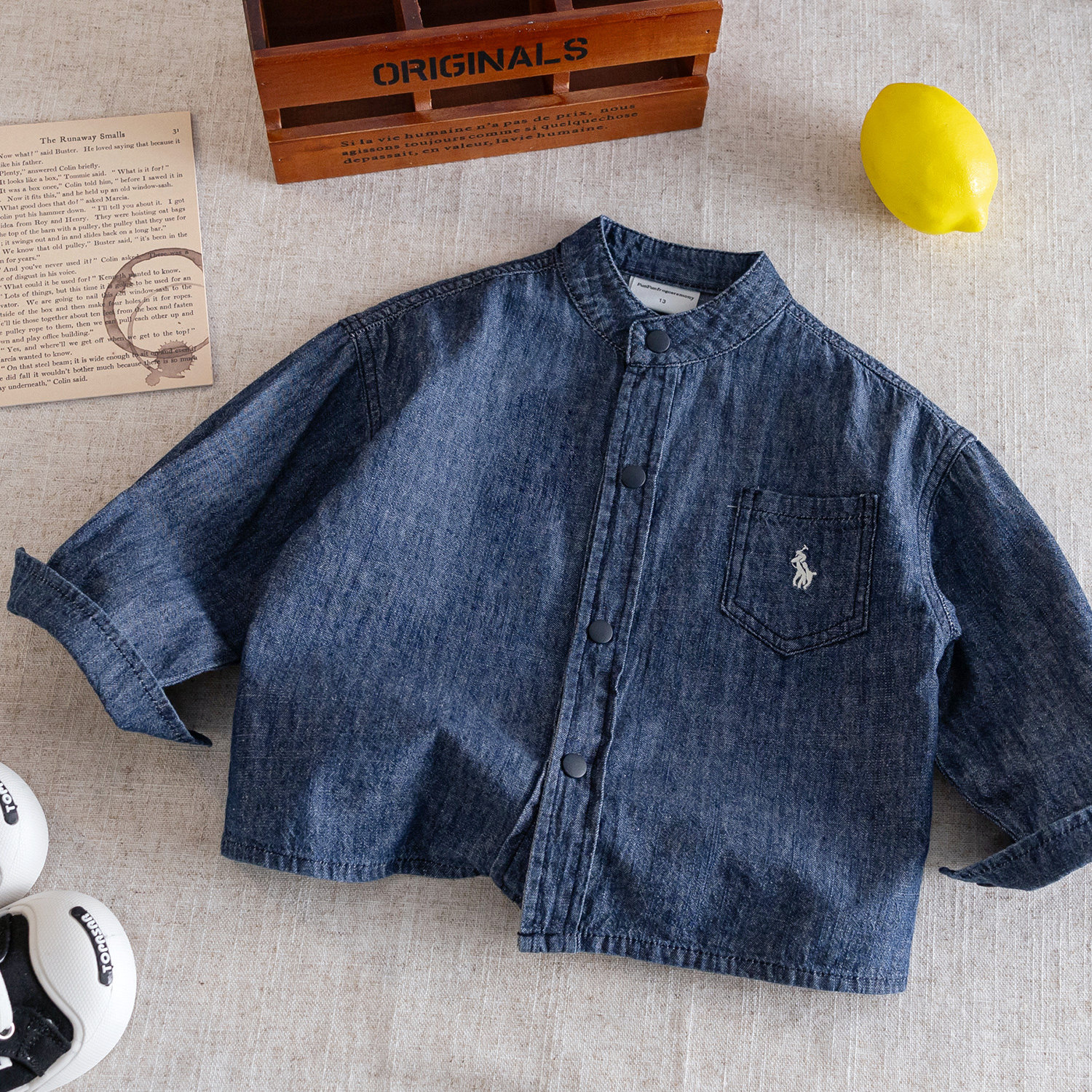 儿童软牛仔衬衫春秋洋气衬衣外套