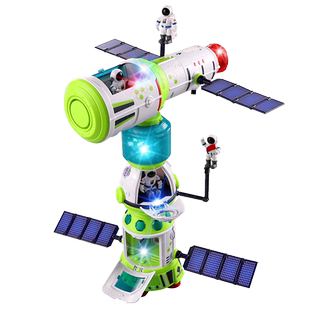 中国空间站儿童火箭航天航空飞机玩具拼装模型月球车返回舱男孩