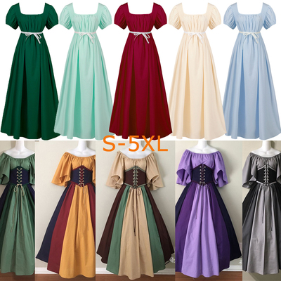 万圣节欧洲复古中世纪宫廷长裙cos公主贵族贵妇皇后礼服舞台扮演