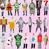 狂欢节cos太阳花麻将便便牛奶蛋糕壁画舞台角色扮演年会搞笑服饰