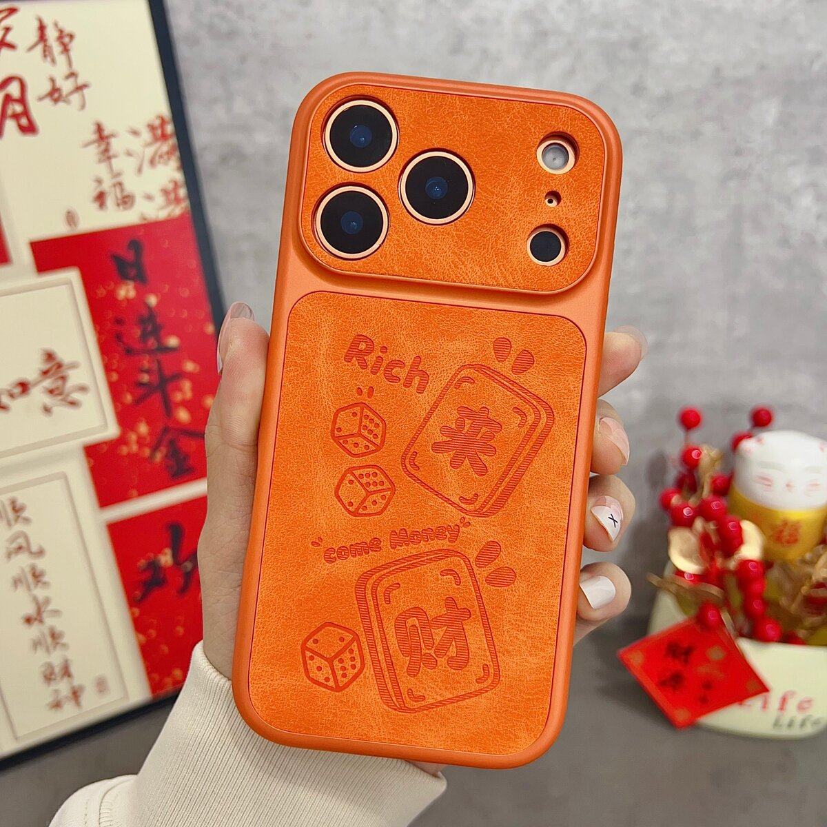 适用iphone17系列苹果16promax手机壳新年款15过年喜庆14pro艺术设计感13小众ins风不会撞壳