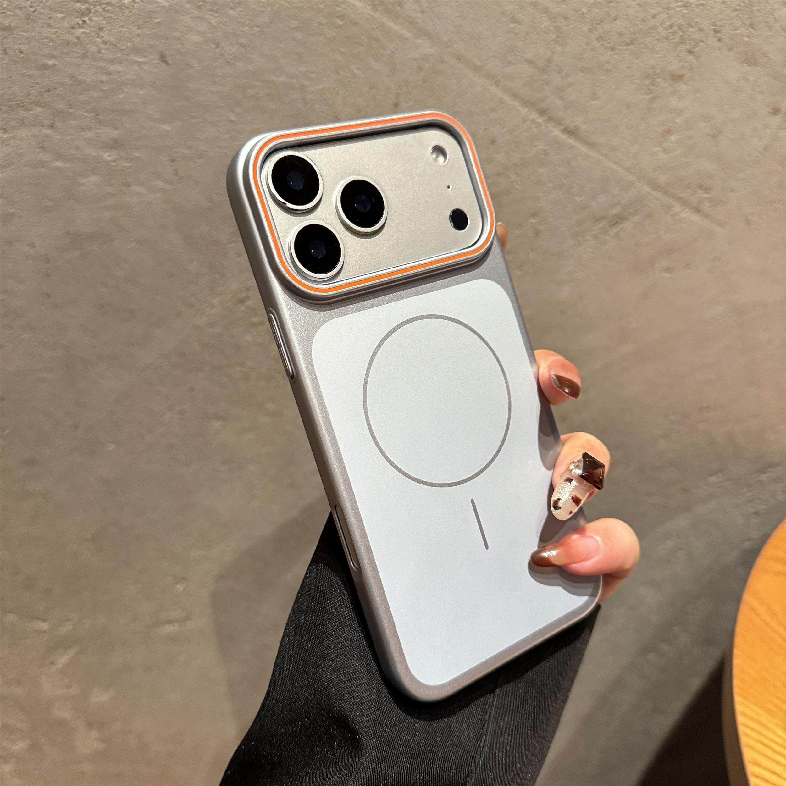 适用于iPhone17promax手机壳磨砂磁吸苹果16promax金属漆PC硬壳15PM高级感时尚14pro全包超薄13情侣创意外壳
