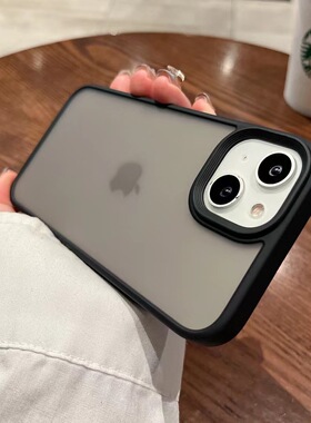 磨砂顺滑苹果14手机壳13硅胶12防摔iphone14proma新款14Pro防指纹13Pro透明套11壳XR/X/XSMAX/7p8p亚克力软边