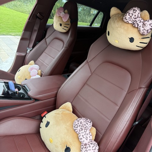 爆款咖啡黑皮Kitty汽车头枕抱枕