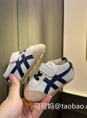 春秋0-1岁男女宝宝6-9-12个月婴儿软底防滑学步鞋运动拼色小白鞋