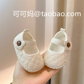 春秋婴儿周岁百天鞋 6个月女宝宝公主婴幼儿软胶底学步鞋 1岁3