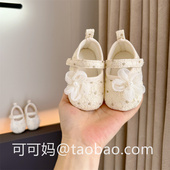 子0 防滑学步鞋 1岁软底不掉跟布鞋 12个月女宝公主鞋 春秋婴儿鞋